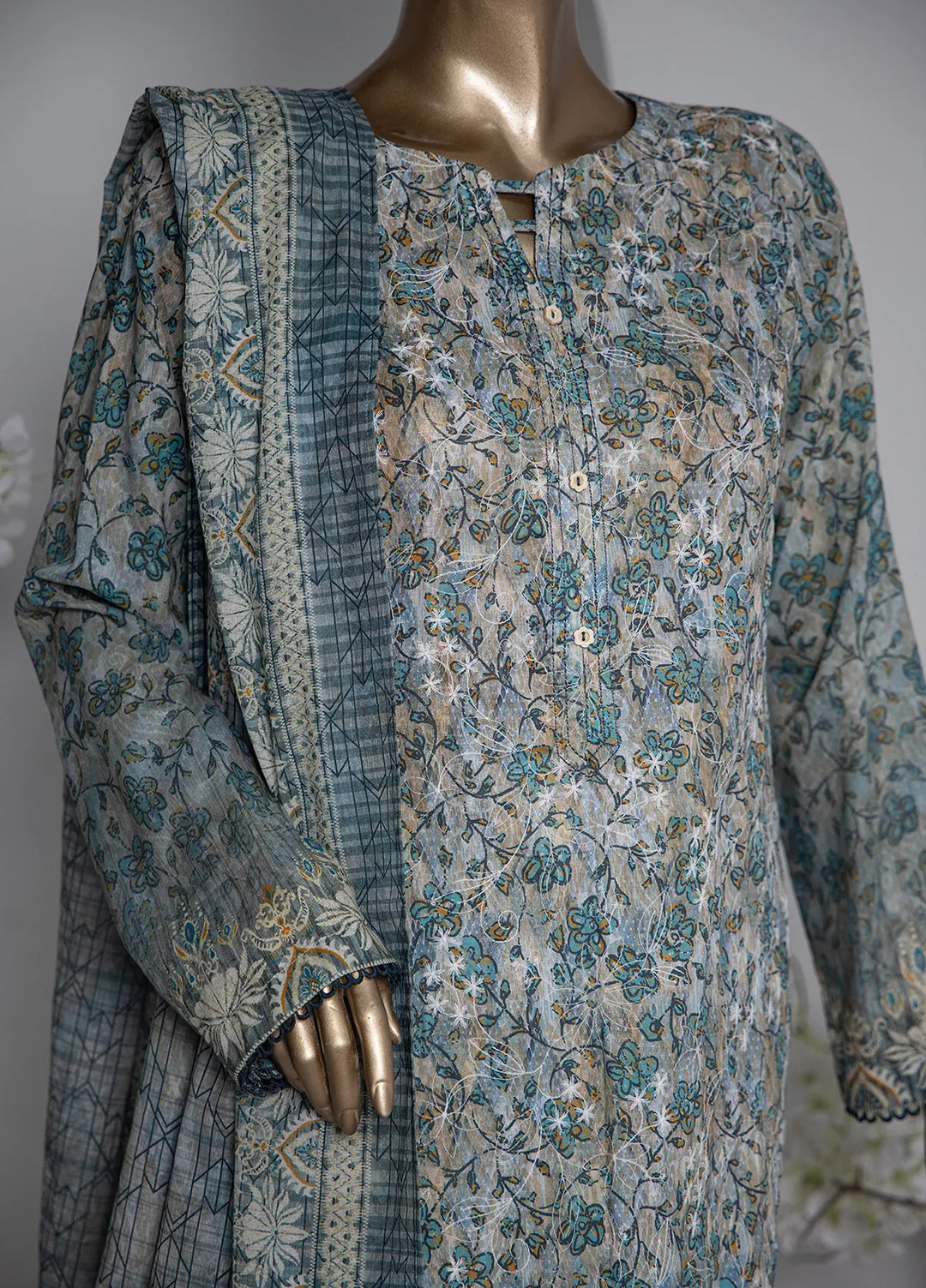 HZ Textiles Pret Printed Lawn 3 Piece Suit PDE-803