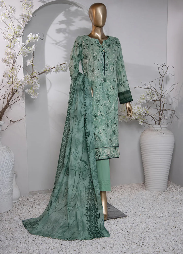 HZ Textiles Pret Printed Lawn 3 Piece Suit PDE-804