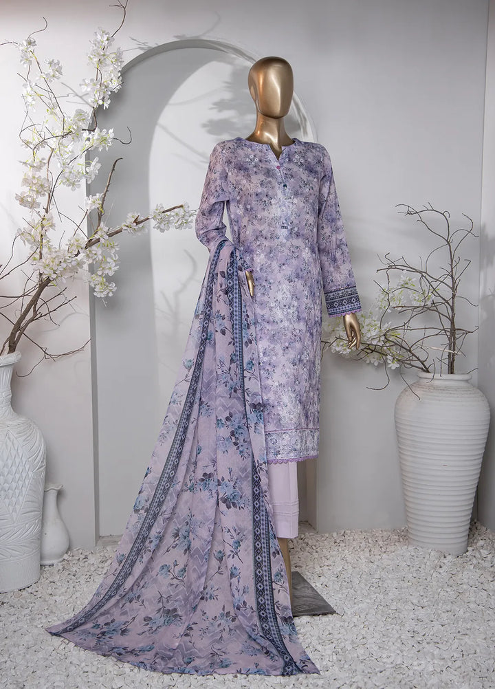 HZ Textiles Pret Printed Lawn 3 Piece Suit PDE-809
