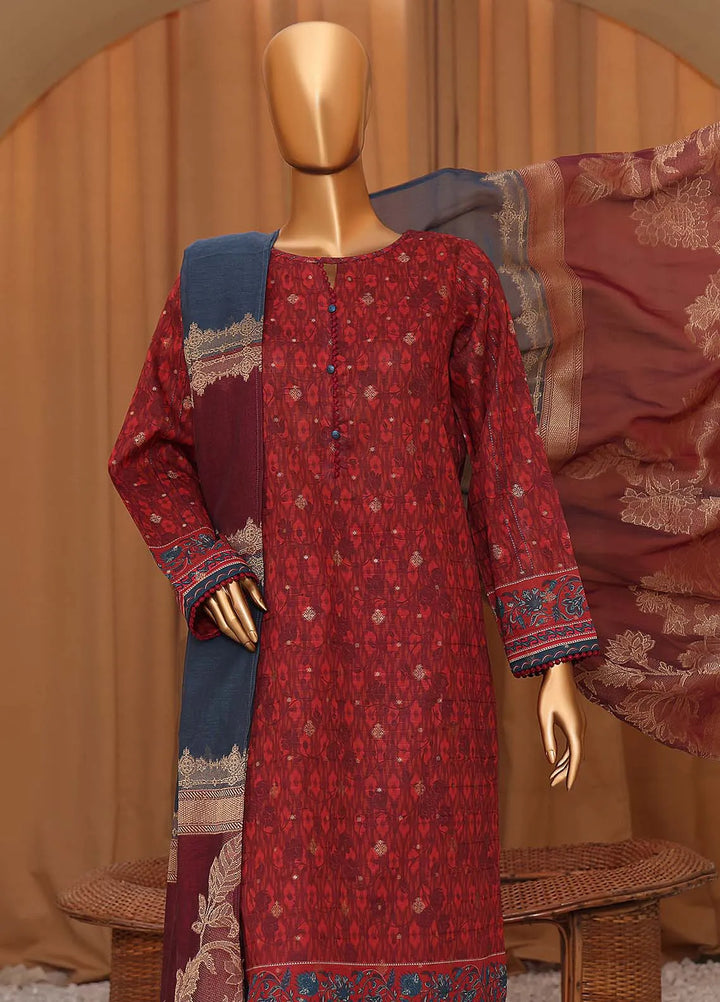 Hz Textiles Printed Cotton Suits Unstitched 3 Piece HZ24TJ TJS-1144 - Fall Collection