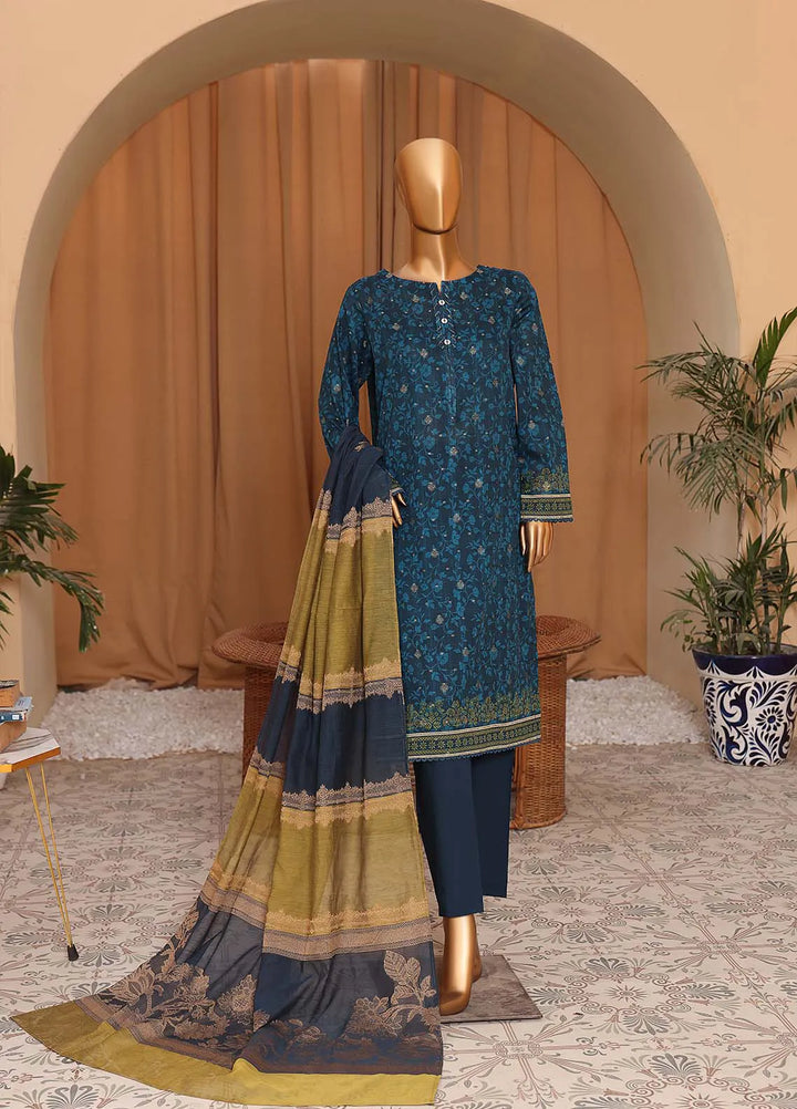 Hz Textiles Printed Cotton Suits Unstitched 3 Piece HZ24TJ TJS-1145 - Fall Collection