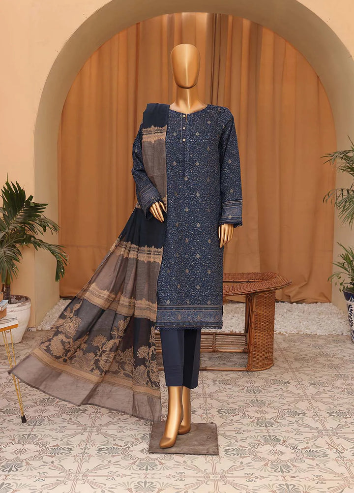 Hz Textiles Printed Cotton Suits Unstitched 3 Piece HZ24TJ TJS-1147 - Fall Collection