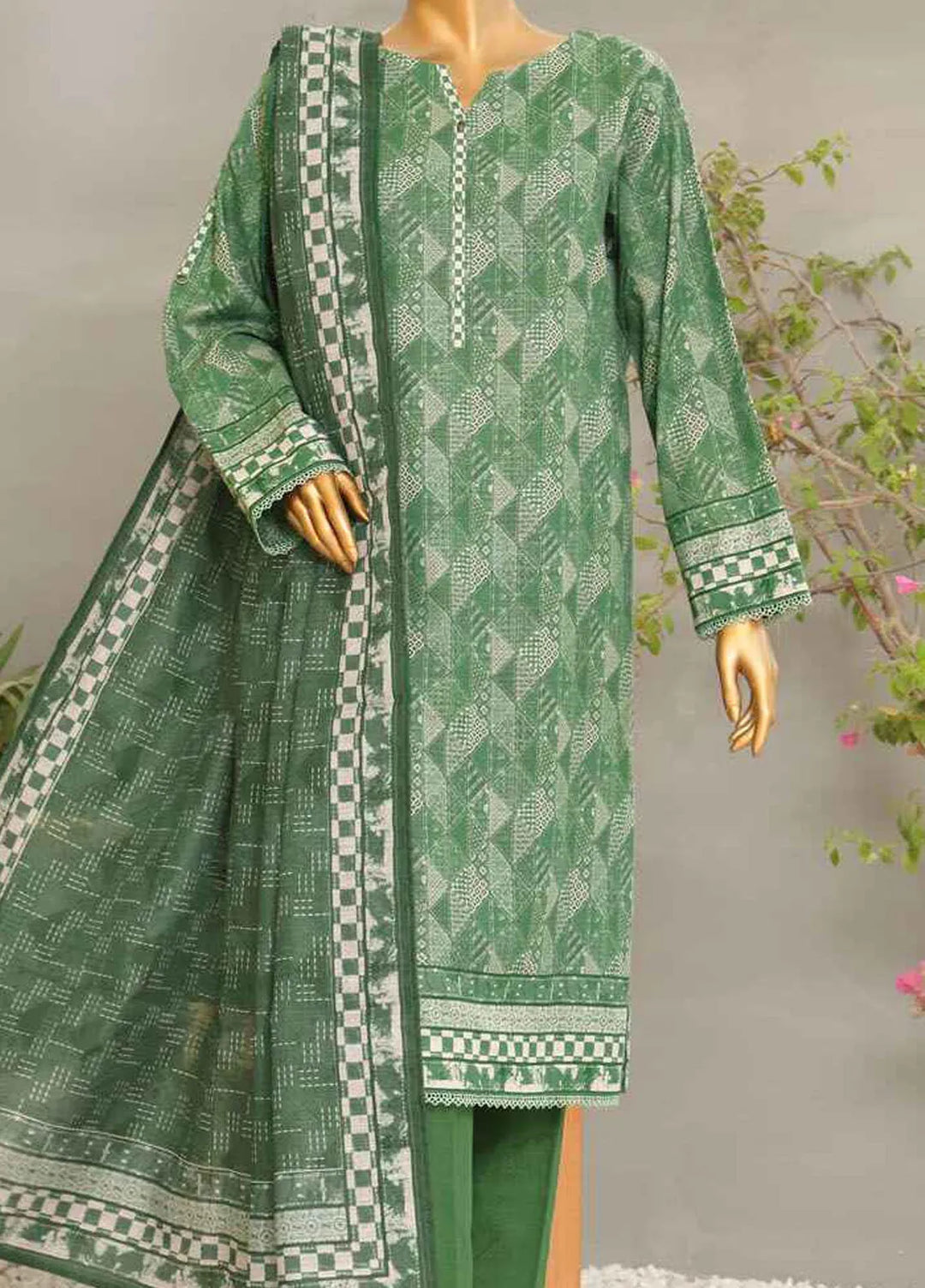 Hz Textiles  Printed Khaddar Suit Unstitched 3 Piece HZ24KW PKP-46 Vol02 - Winter Collection