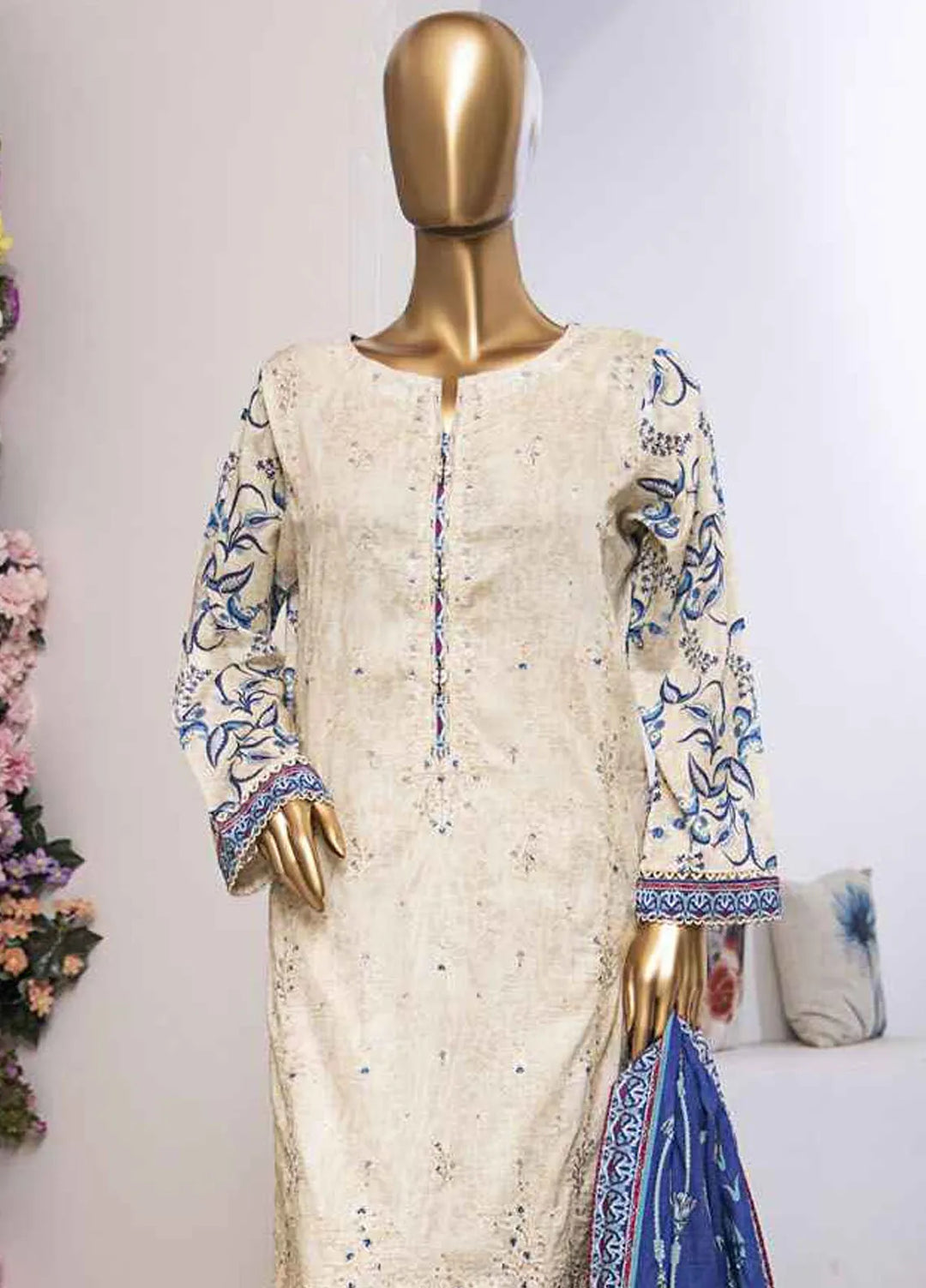 HZ Textiles Printed Lawn Suits Unstitched 3 Piece HZ25MM MEK-234 - Summer Collection