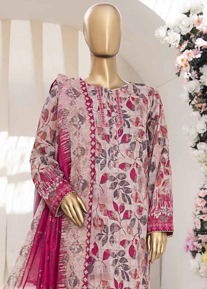 HZ Textiles Printed Lawn Suits Unstitched 3 Piece HZ25MM MEK-236 - Summer Collection