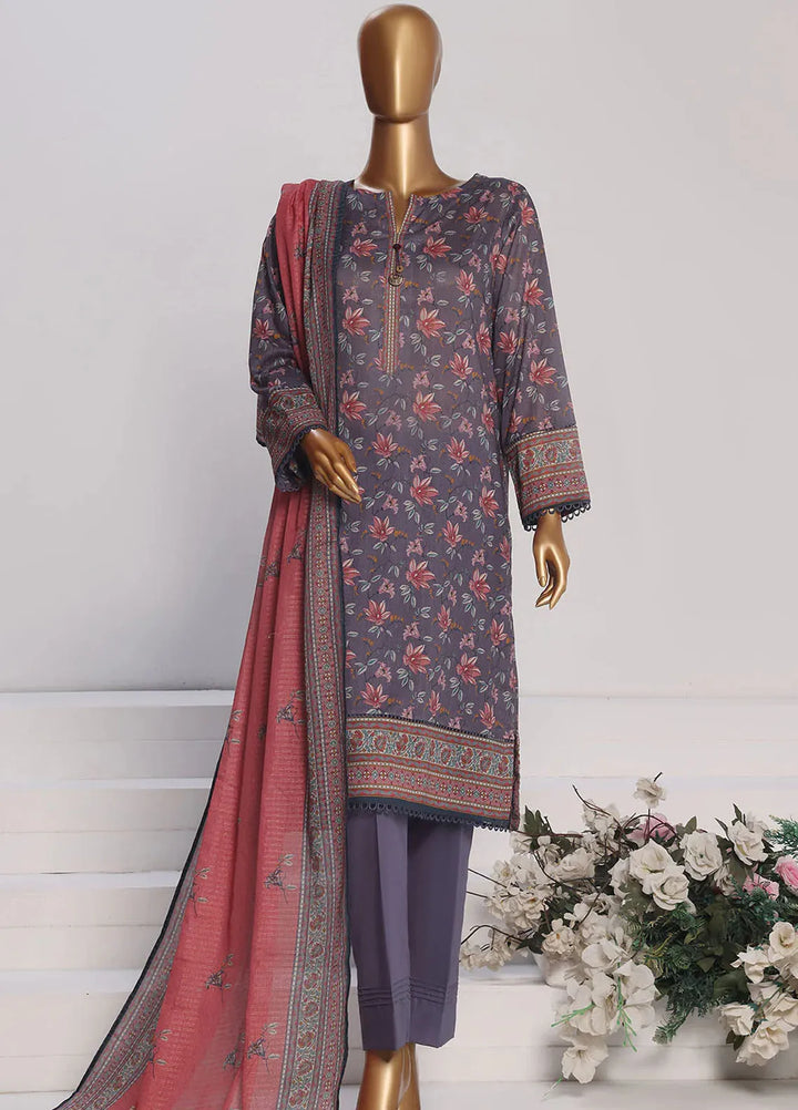 HZ Textiles Printed Lawn Suits Unstitched 3 Piece HZ25PL PPC-174 - Summer Collection