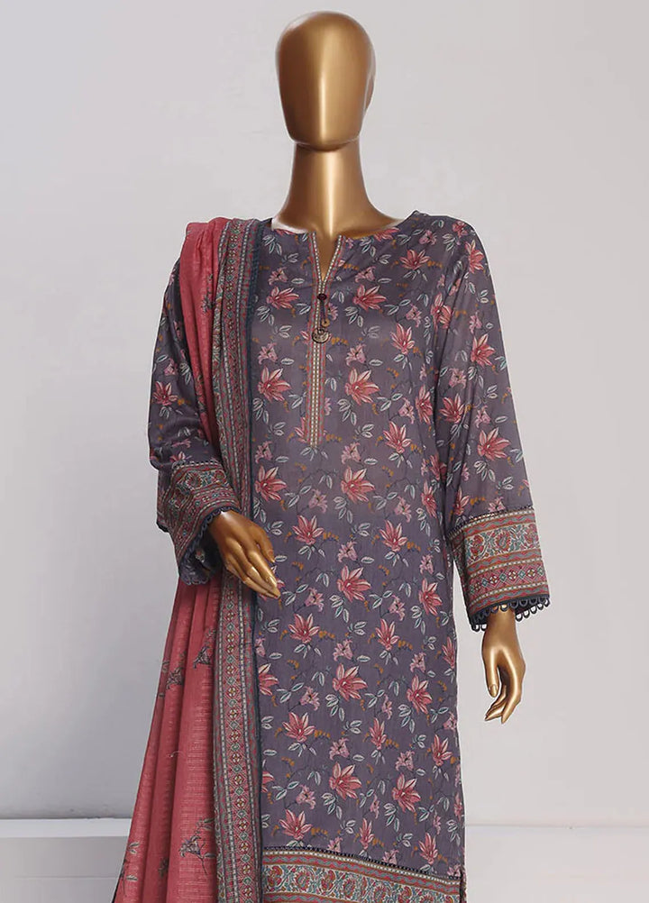 HZ Textiles Printed Lawn Suits Unstitched 3 Piece HZ25PL PPC-174 - Summer Collection