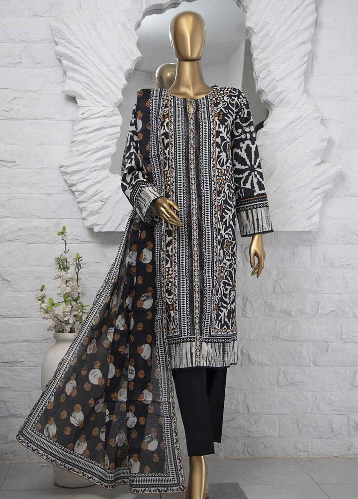 Hz Textiles Printed Lawn Suits Unstitched 3 Piece HZ25PS PPC-204 - Summer Collection