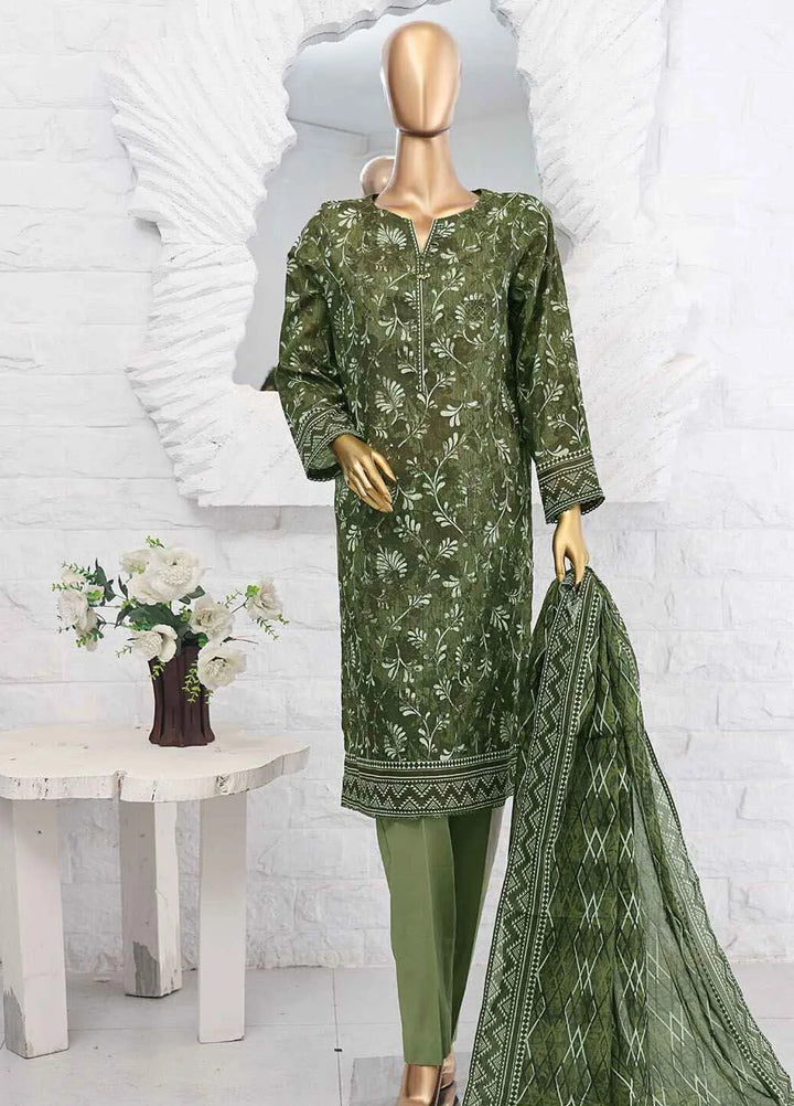 Hz Textiles Printed Lawn Suits Unstitched 3 Piece HZ25PS PPC-207 - Summer Collection