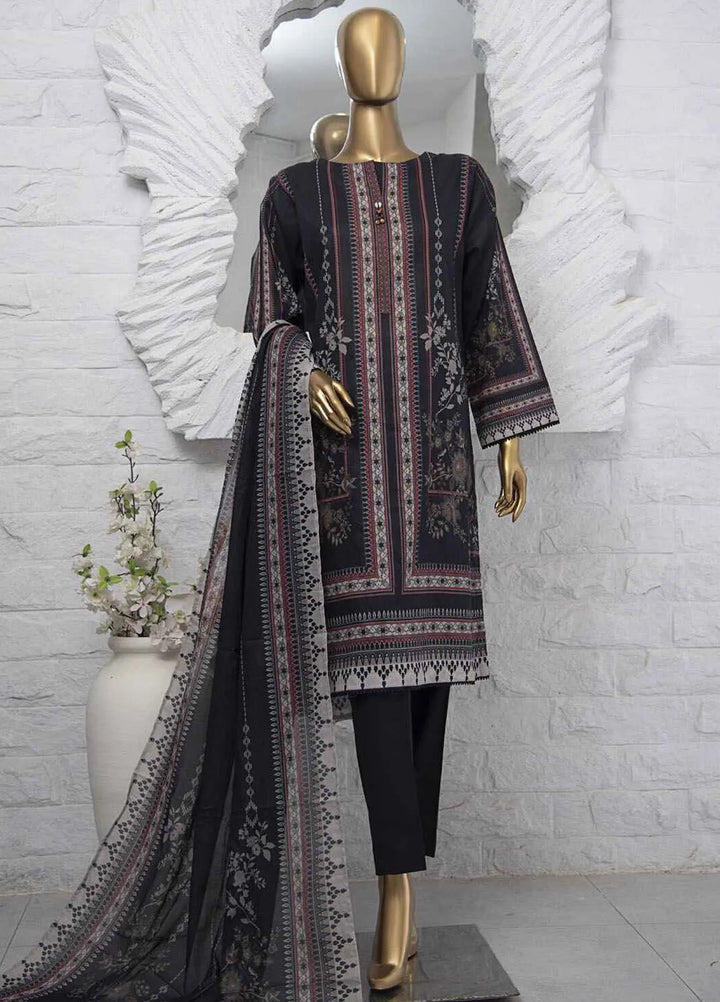 Hz Textiles Printed Lawn Suits Unstitched 3 Piece HZ25PS PPC-208 - Summer Collection
