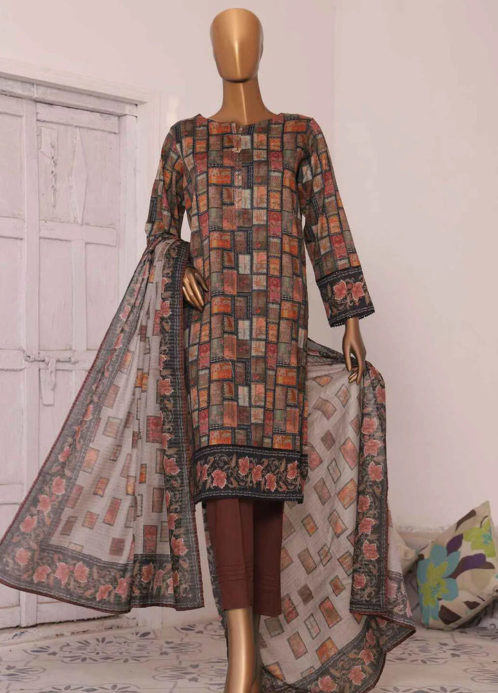 HZ Textiles Printed Lawn Suits Unstitched 3 Piece HZ25PVL3 PPC-191 - Summer Collection