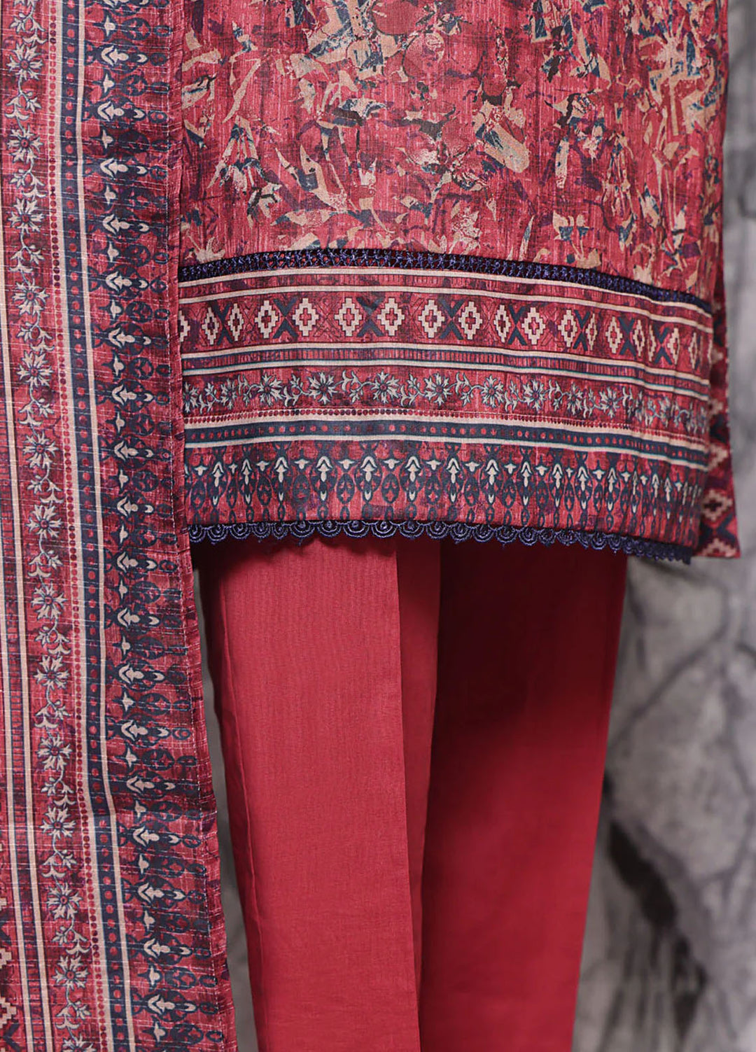 Hz Textiles Printed Lawn Suits Unstitched 3 Piece PPC-607 - Summer Collection