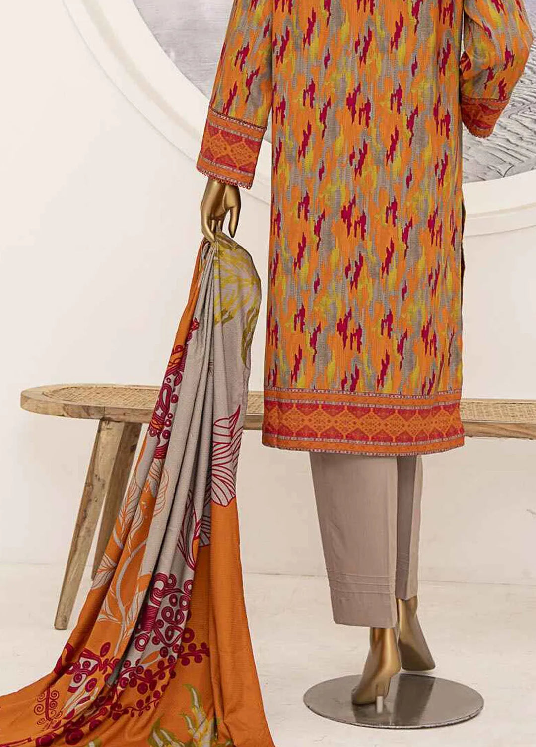 HZ Textiles Printed Linen Suits Unstitched 3 Piece HZ24SC LWS-1155 - Winter Collection