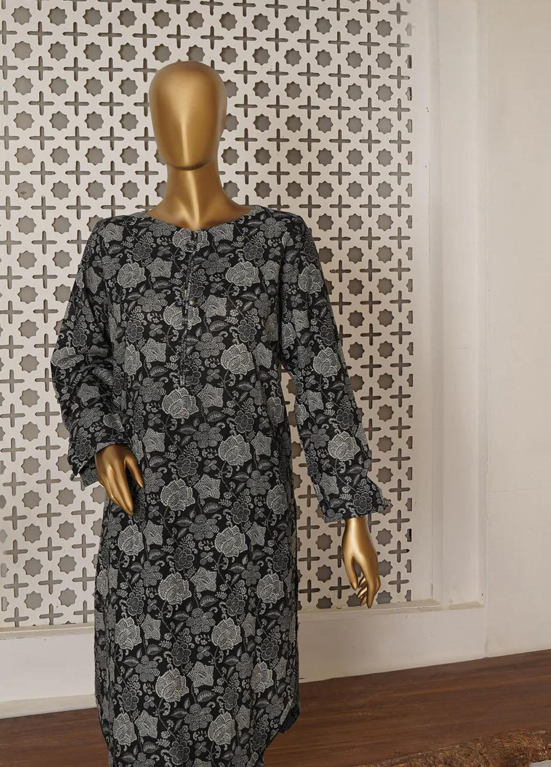 HZ Textiles Printed Khaddar Suits Unstitched 2 Pece HZ23KS PKS-1002-A - Winter Collection