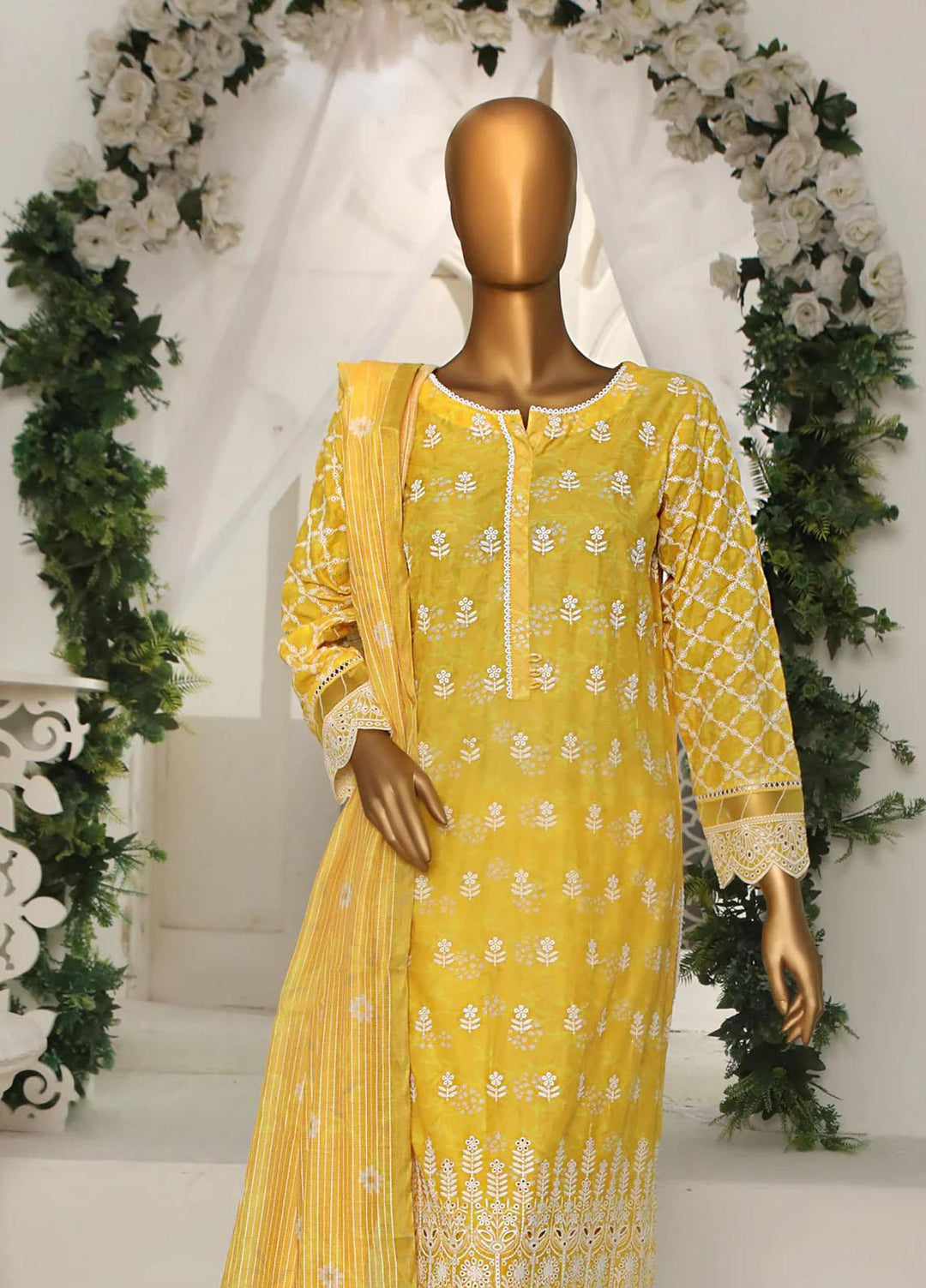 HZ Textiles Embroidered Chikankari Lawn Suits Unstitched 3 Piece HZ23OPK OPC 18413 - Summer Collection