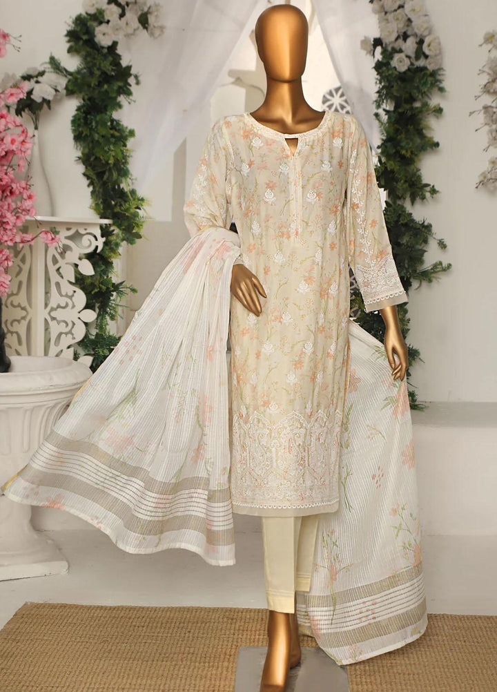HZ Textiles Embroidered Chikankari Lawn Suits Unstitched 3 Piece HZ23OPK OPC 18414 - Summer Collection