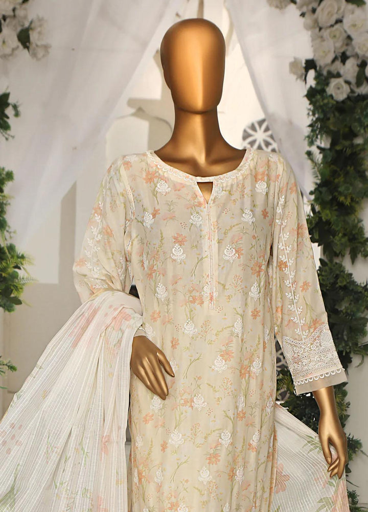 HZ Textiles Embroidered Chikankari Lawn Suits Unstitched 3 Piece HZ23OPK OPC 18414 - Summer Collection