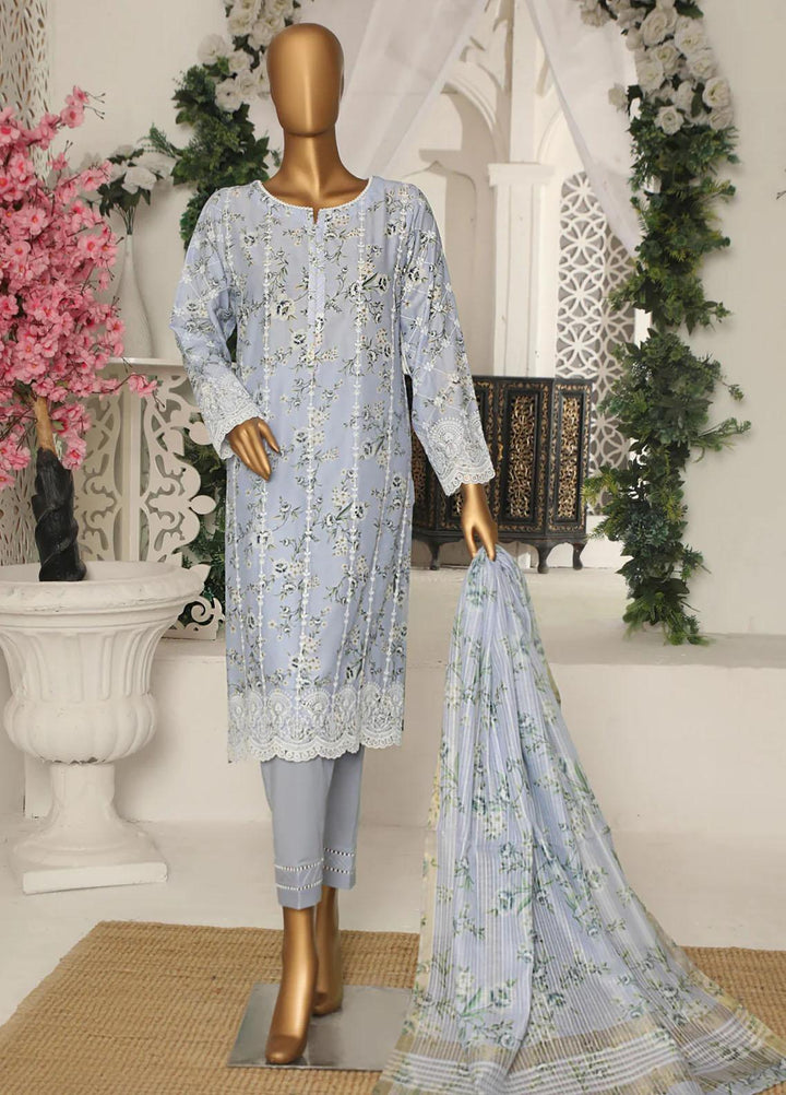 HZ Textiles Embroidered Chikankari Lawn Suits Unstitched 3 Piece HZ23OPK OPC 18417 - Summer Collection