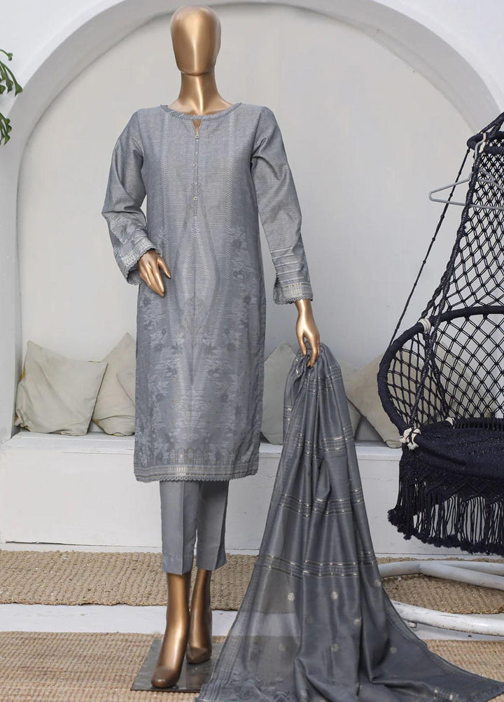 HZ Textiles Printed Jacquard Suits Unstitched 3 Piece HZ23VC VJ-07 - Winter Collection