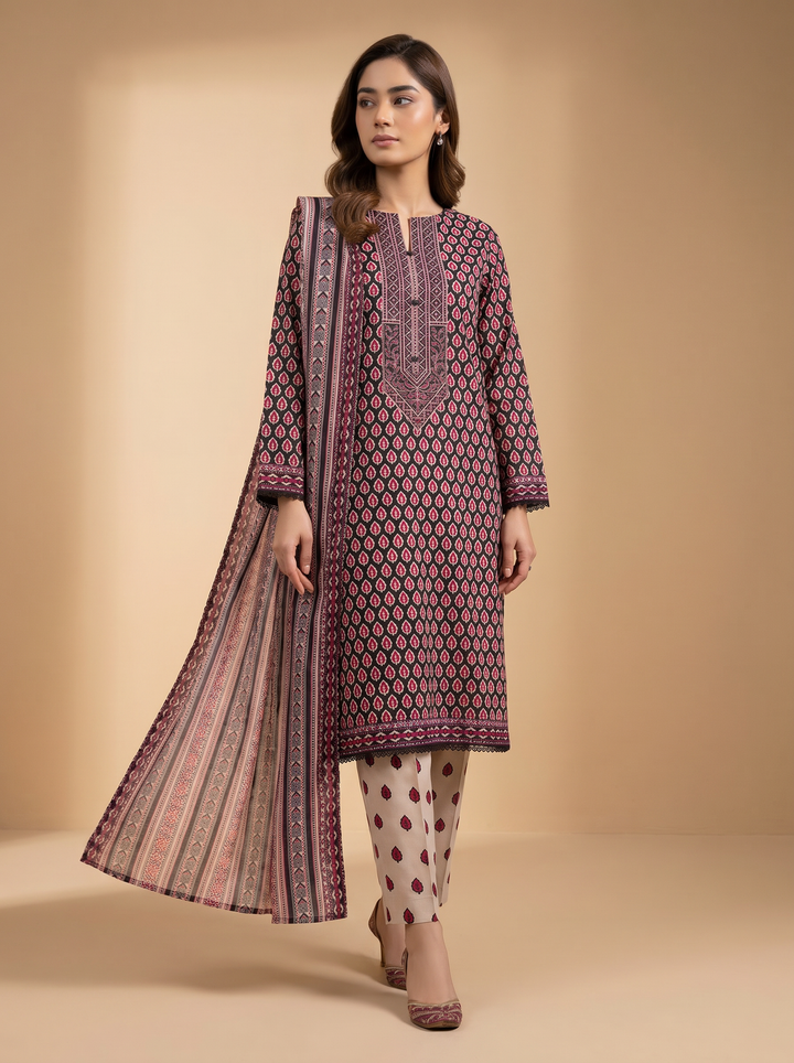 Daily Wear by HZ Textiles Unstitched Embroidered Lawn 3 Piece Suit PDW - 3319 Casual Collection