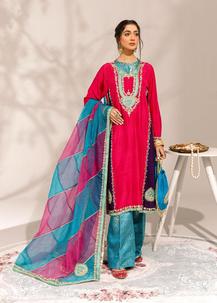 Ibraysha Luxury Pret  Raw Silk 3 Piece Dress IBR23MNF Dilkash