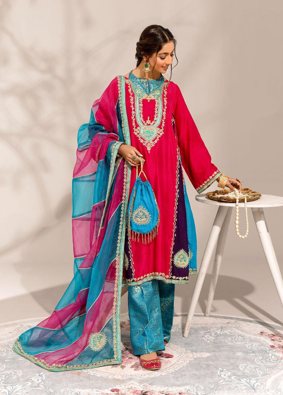 Ibraysha Luxury Pret  Raw Silk 3 Piece Dress IBR23MNF Dilkash