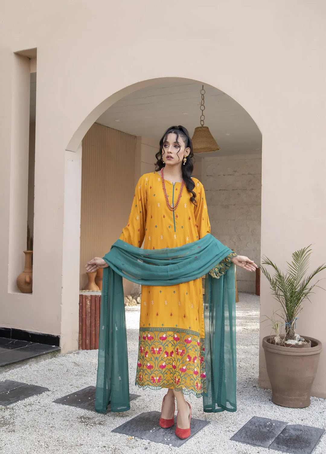 Ibtadda By Pashmire Pret Embroidered Viscose 3 Piece Suit Vernal