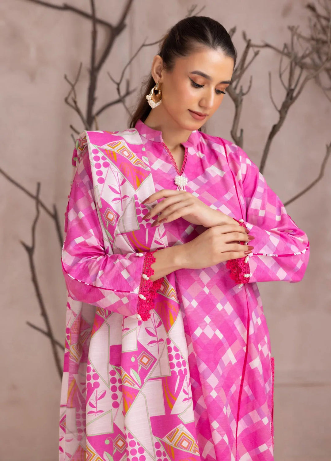 Identic By Regalia Printed Khaddar Suit Unstitched 3 Piece RGT24I4 D-04 - Winter Collection