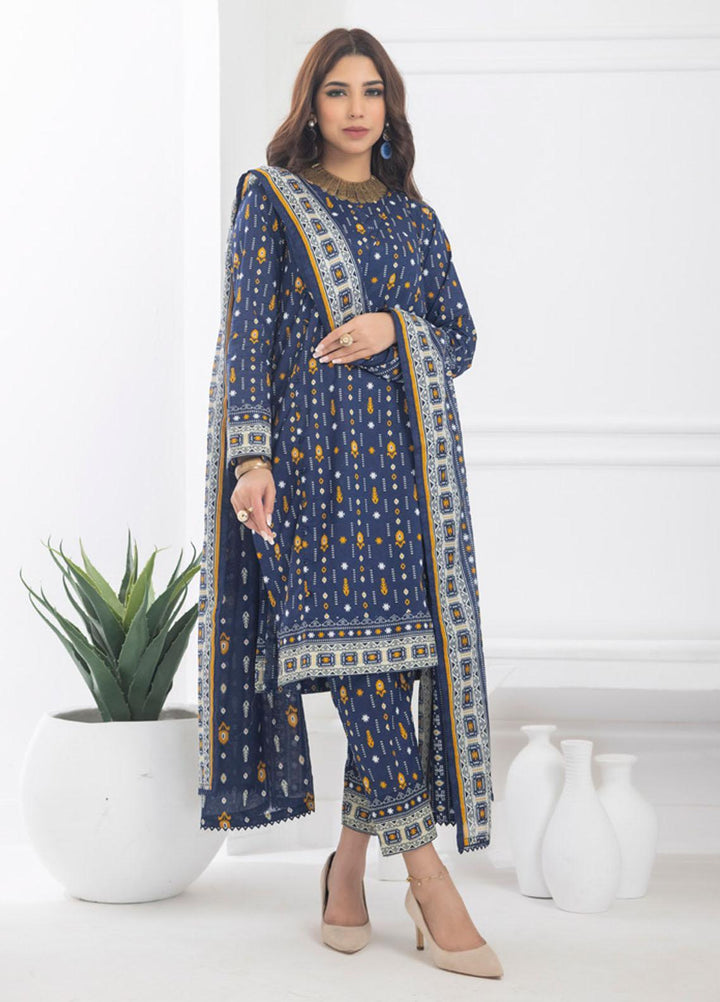 Identic Separates By Regalia Textiles Printed Lawn Suits Unstitched 3 Piece RGT23I-V6 D-01 - Summer Collection