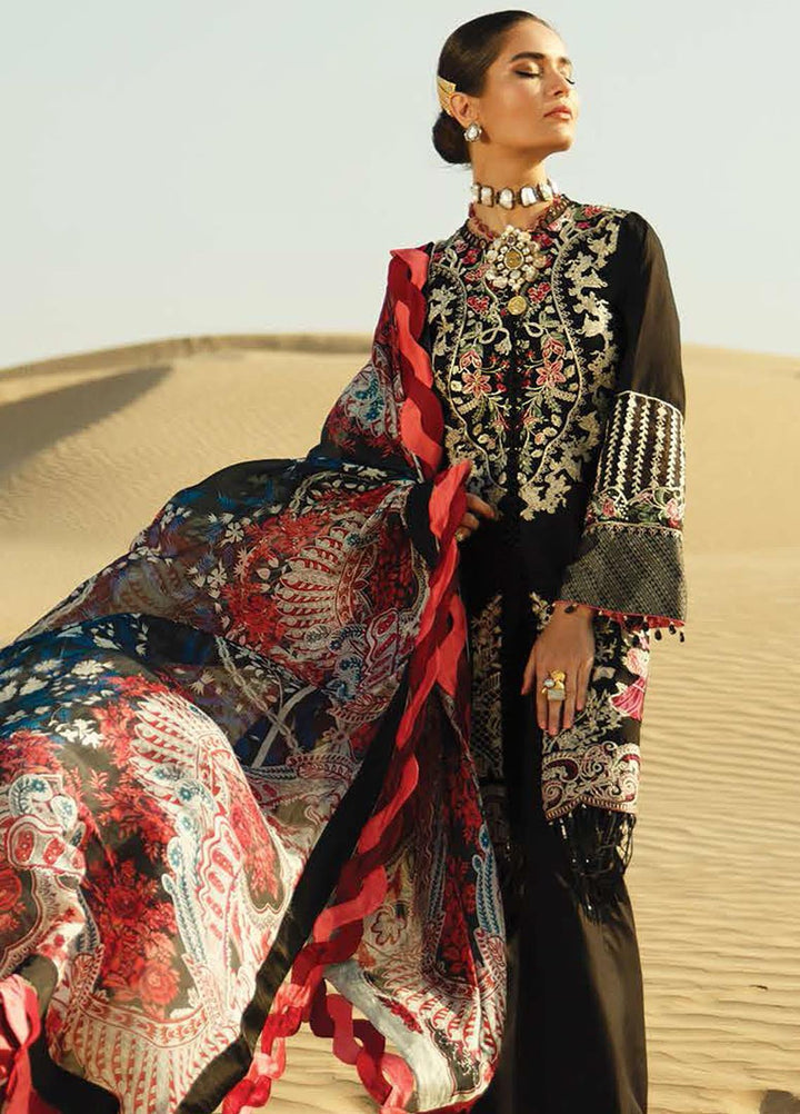 ILAHA Embroidered Lawn Suits Unstitched 3 Piece ILH21L IL005-Abanoz - Luxury Collection