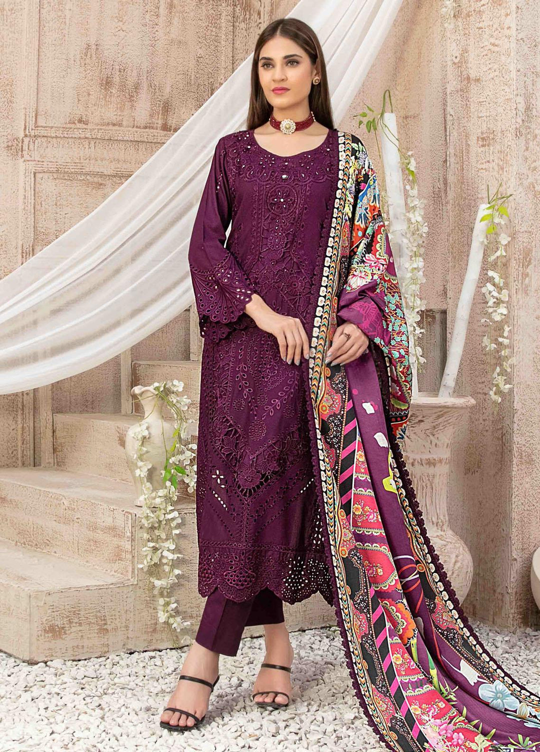 Ilona By Tawakkal Fabrics Embroidered Staple Suits Unstitched 3 Piece TWF23I 9583 - Winter Collection