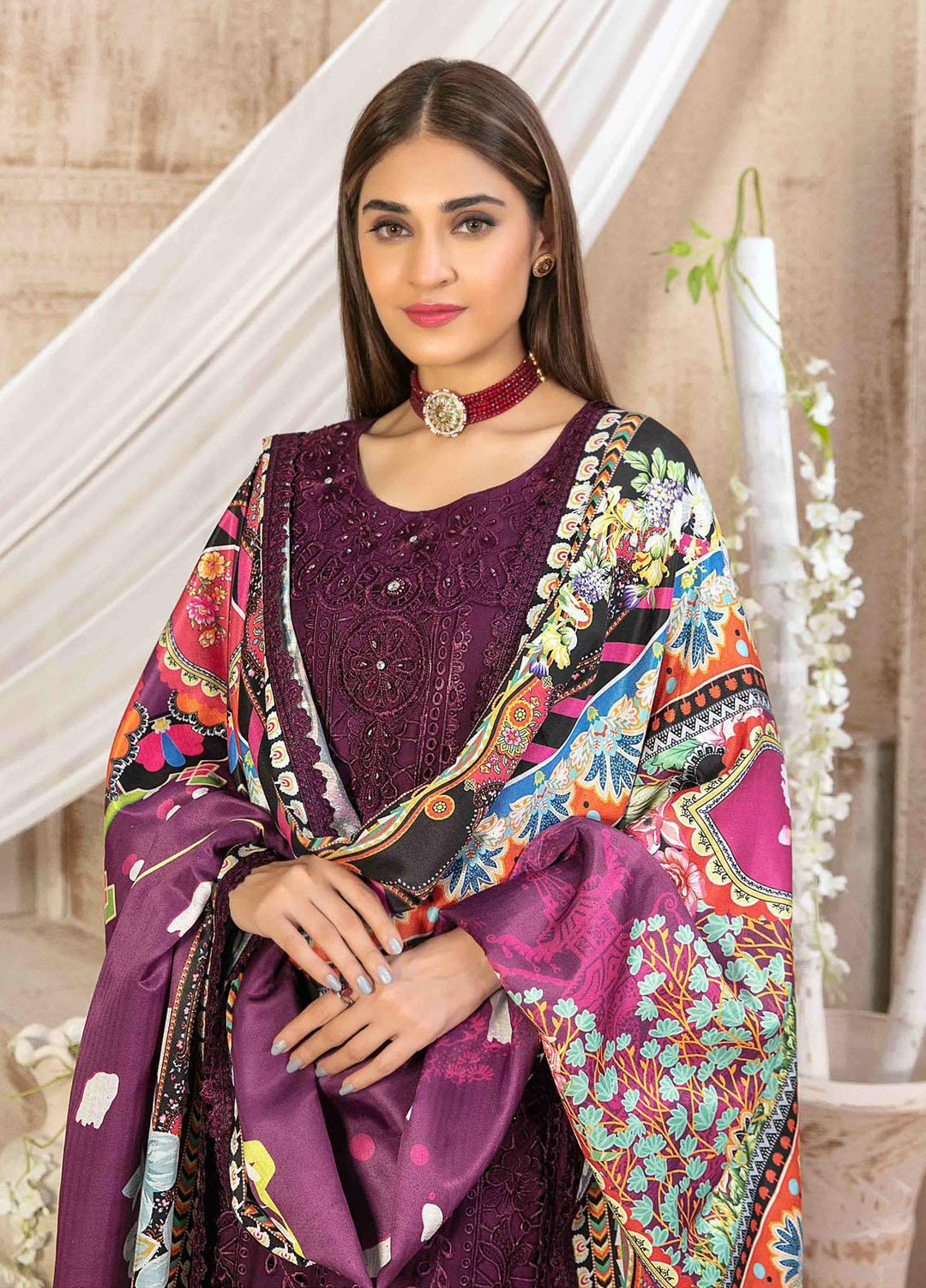Ilona By Tawakkal Fabrics Embroidered Staple Suits Unstitched 3 Piece TWF23I 9583 - Winter Collection