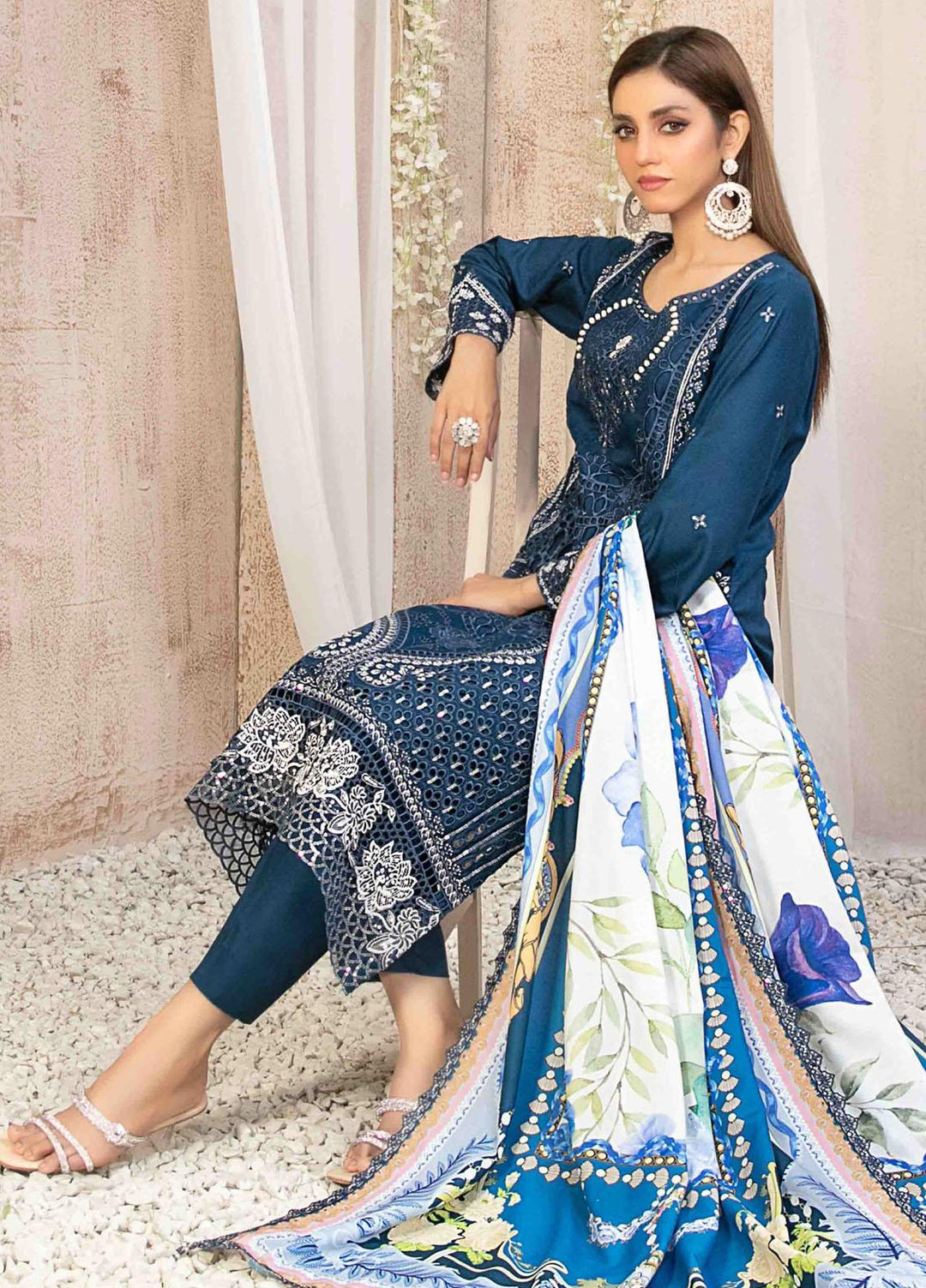 Ilona By Tawakkal Fabrics Embroidered Staple Suits Unstitched 3 Piece TWF23I 9587 - Winter Collection