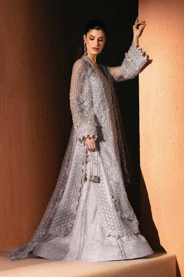 Elirah by Qalamkar Unstitched Embroidered Net 3 Piece Suit QLK26UE Romilly QMF-08 - Wedding Collection