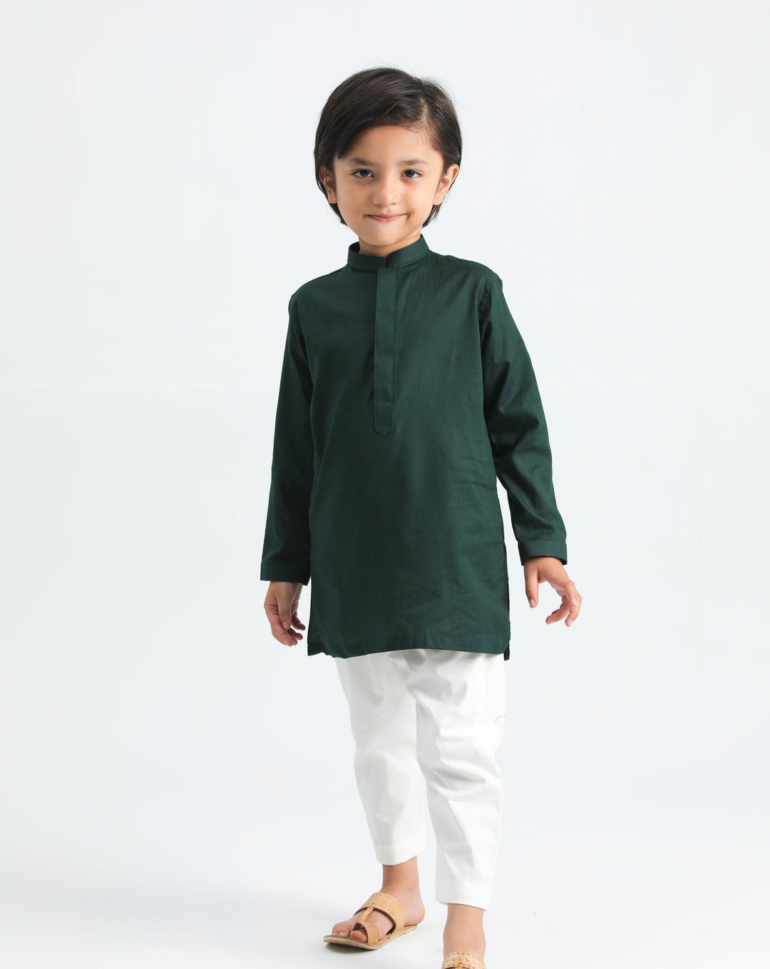 Muraqsh Ready To Wear Solids  Boys Pine Cotton Kurta Trouser MUR-PSCKT - Summer Collection