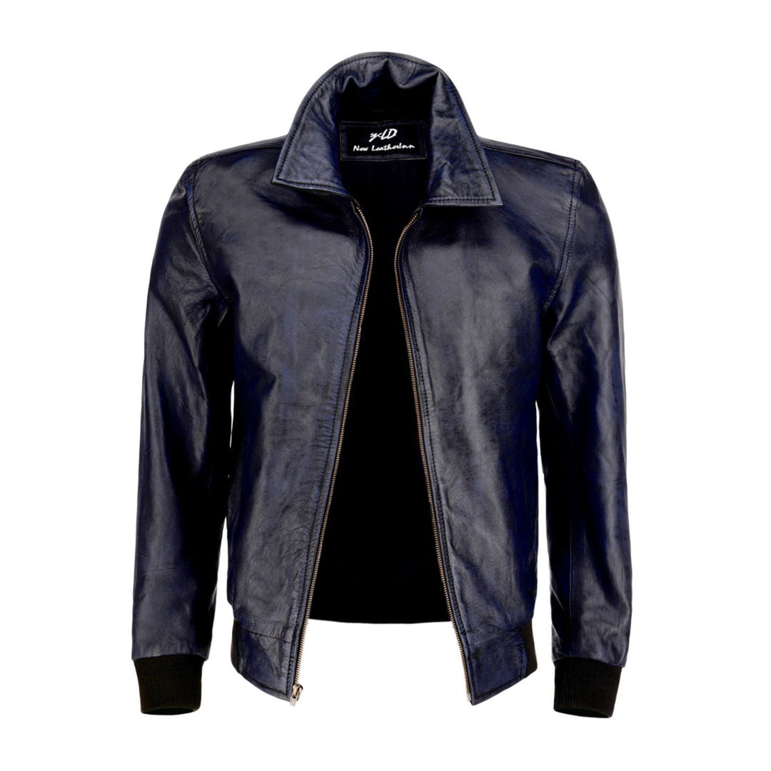 Jild Jild Bomber Jacket Solids Mens Zipper Vintage Bomber Polo Leather ...