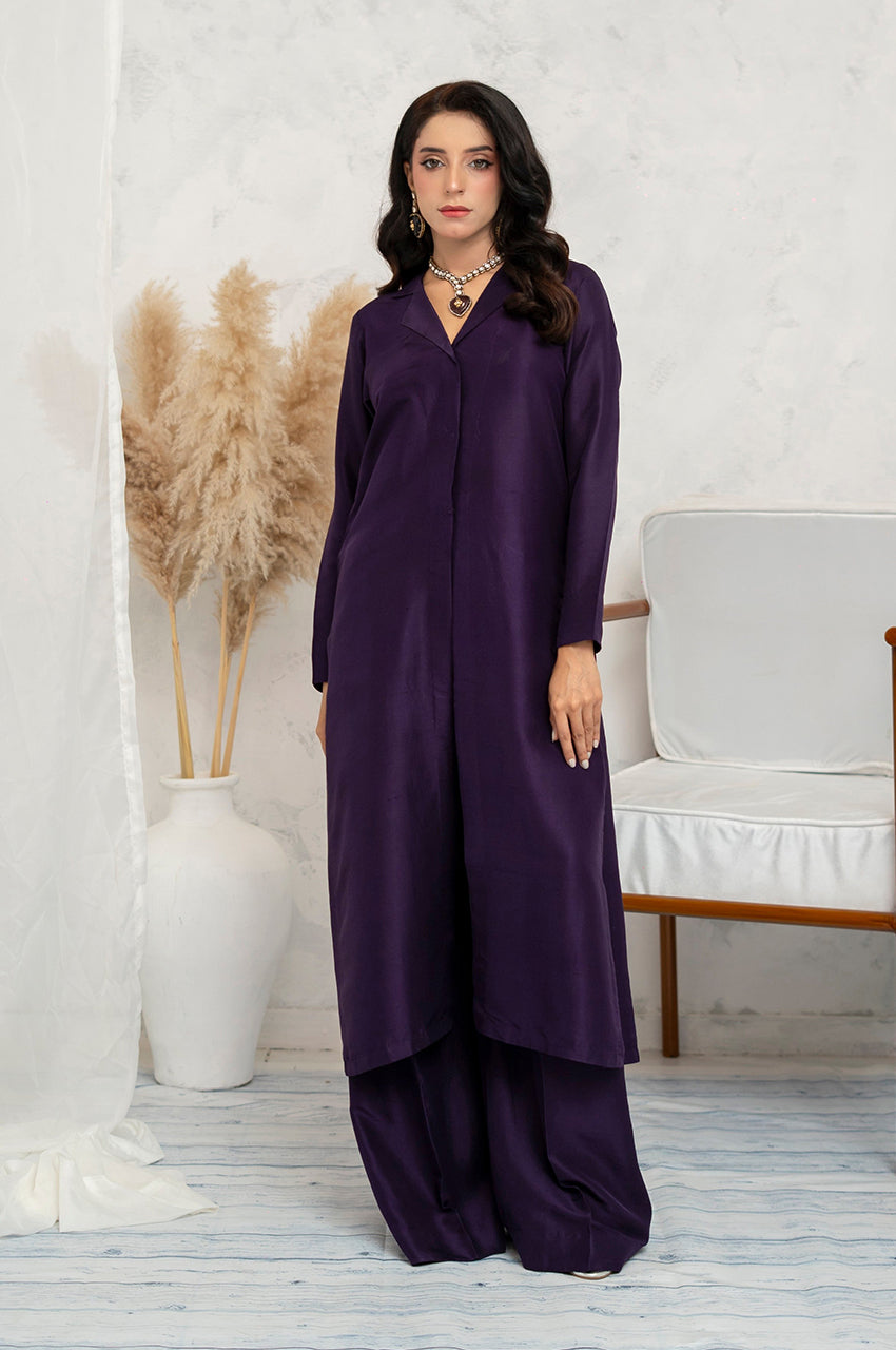 Liyaana From Nizka By Nida Rehan RTW Solids Raw Silk 2 Piece Suit Elaria - Festive Collection
