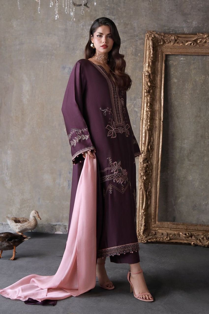 Liyaana From Nizka By Nida Rehan RTW Embroidered Butter Silk 2 Piece Suit Velora - Festive Collection