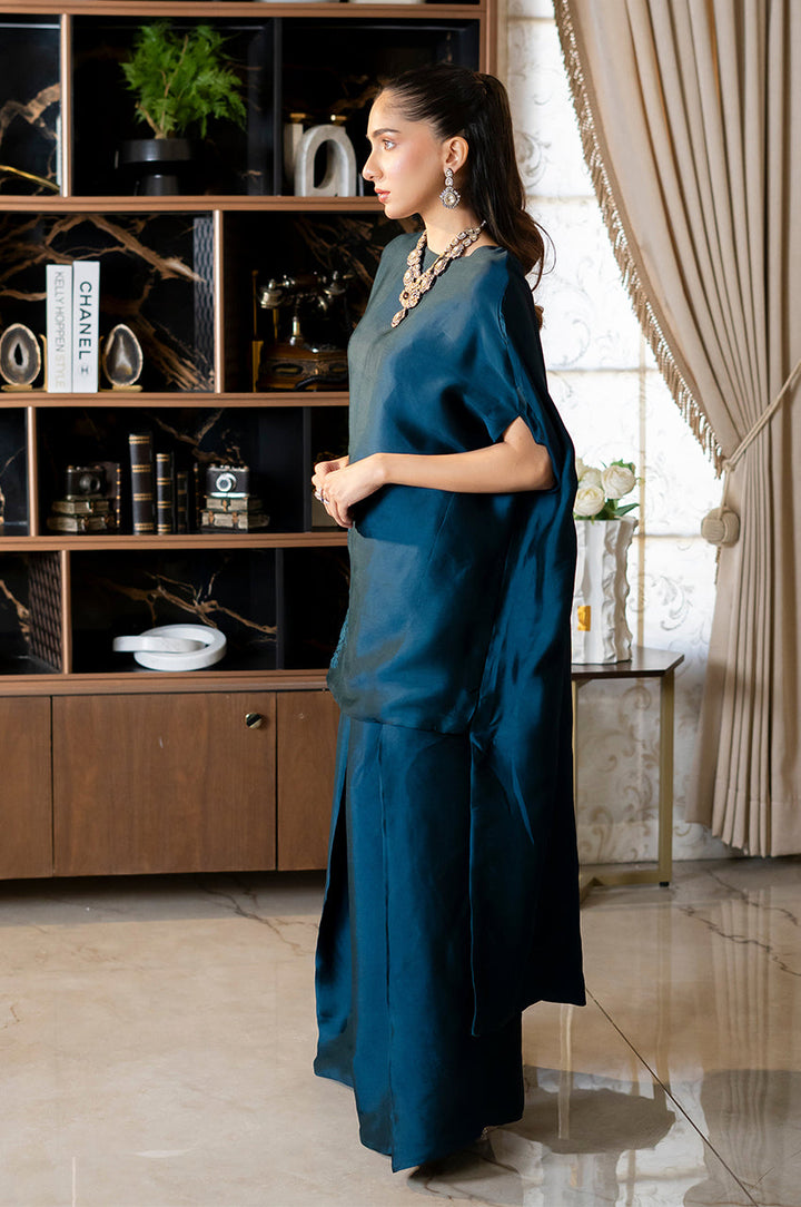 Liyaana From Nizka By Nida Rehan RTW Solids Silk 2 Piece Suit Tael Mjesty - Festive Collection