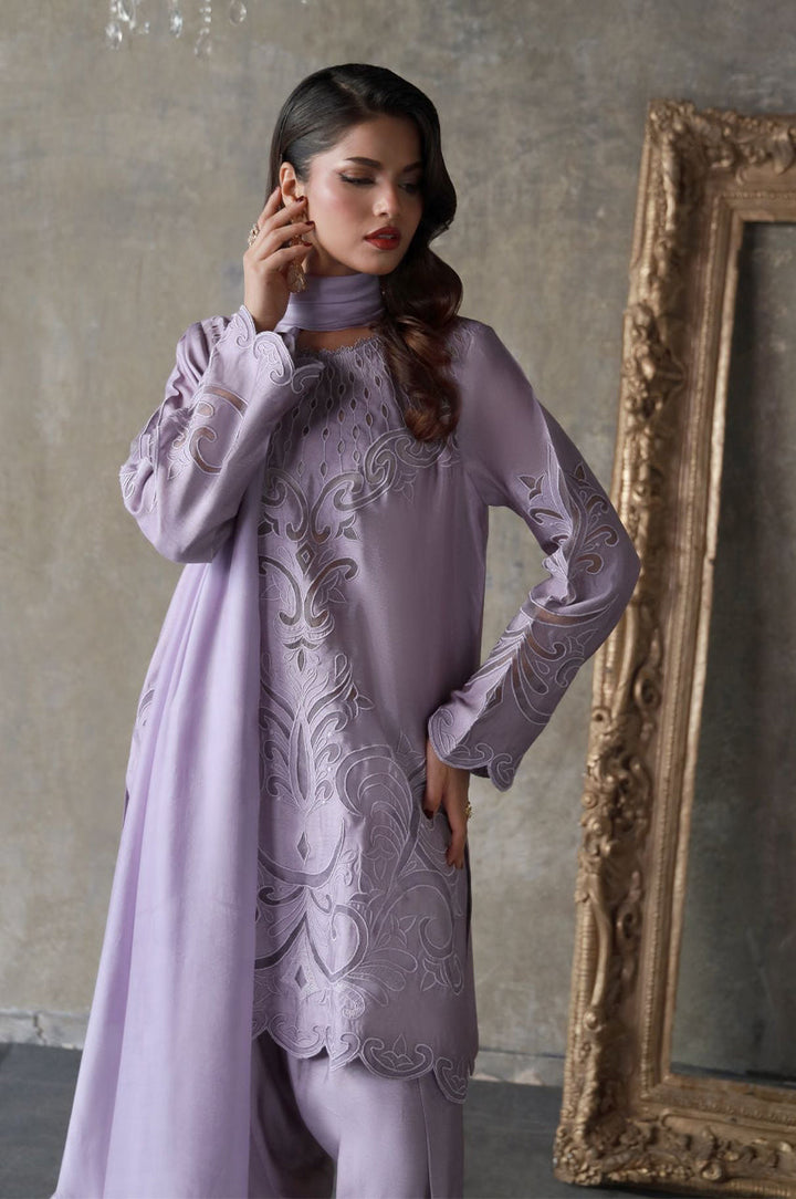 Liyaana From Nizka By Nida Rehan RTW Embroidered Butter Silk 2 Piece Suit Celestine - Festive Collection