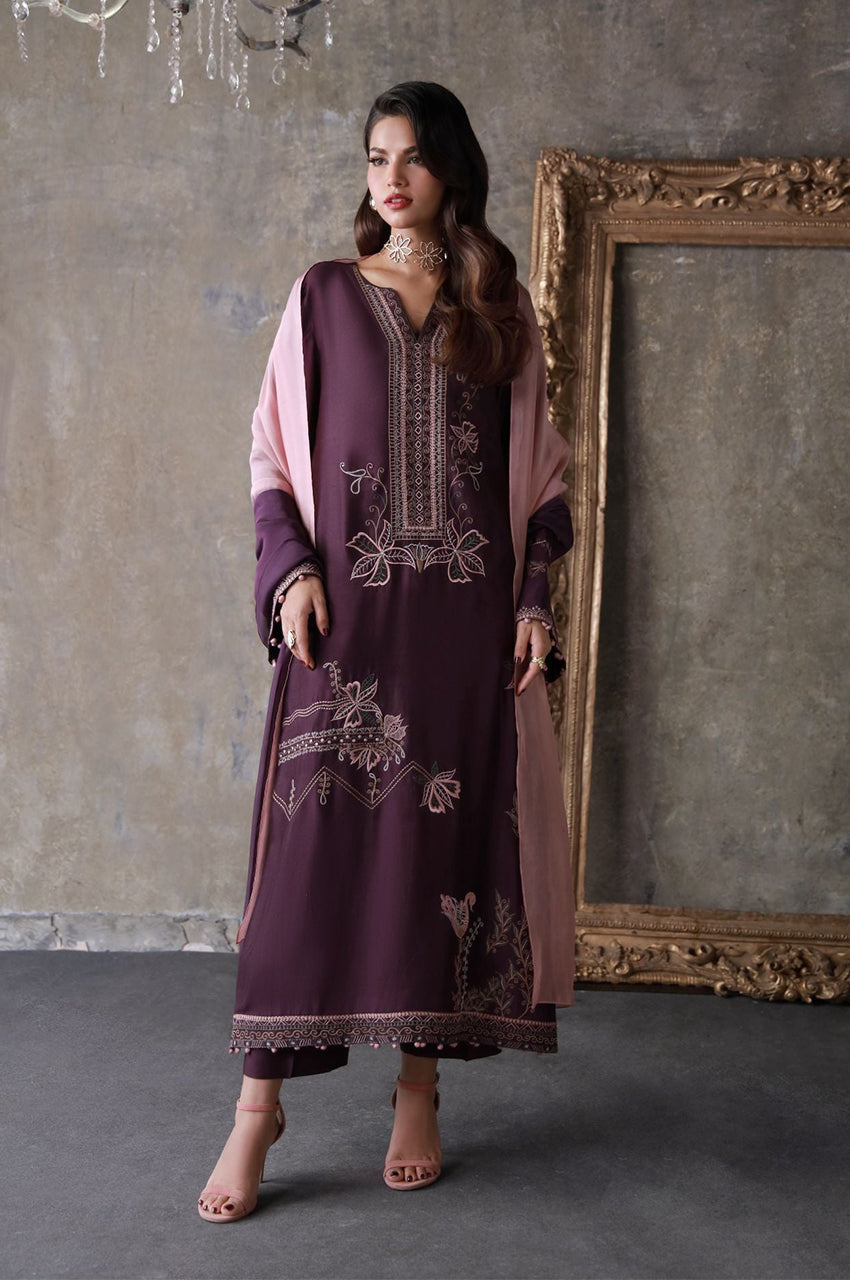 Liyaana From Nizka By Nida Rehan RTW Embroidered Butter Silk 2 Piece Suit Velora - Festive Collection
