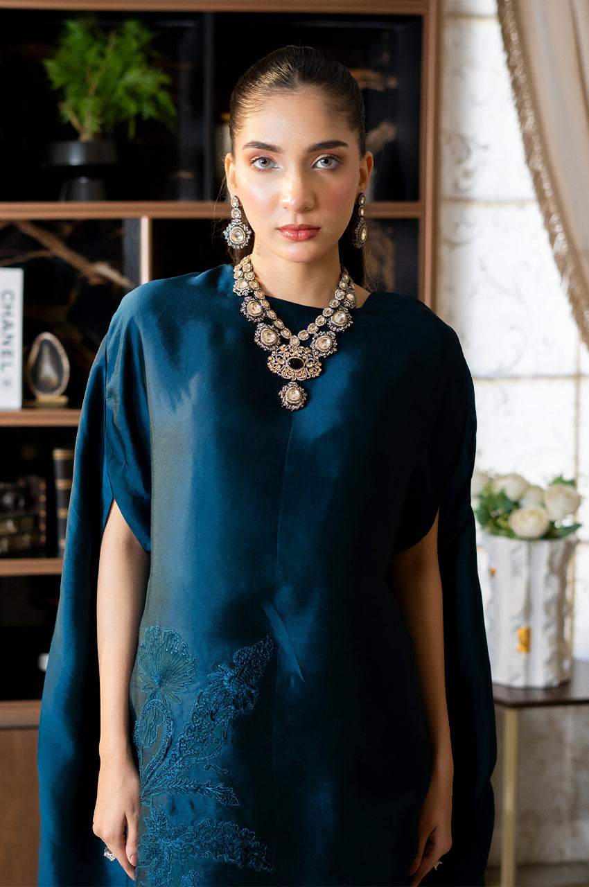 Liyaana From Nizka By Nida Rehan RTW Solids Silk 2 Piece Suit Tael Mjesty - Festive Collection