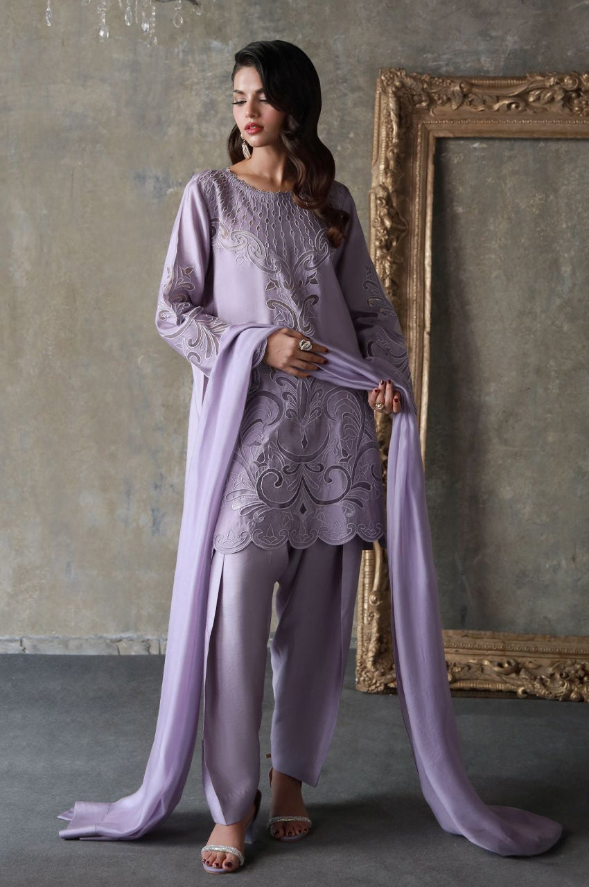 Liyaana From Nizka By Nida Rehan RTW Embroidered Butter Silk 2 Piece Suit Celestine - Festive Collection