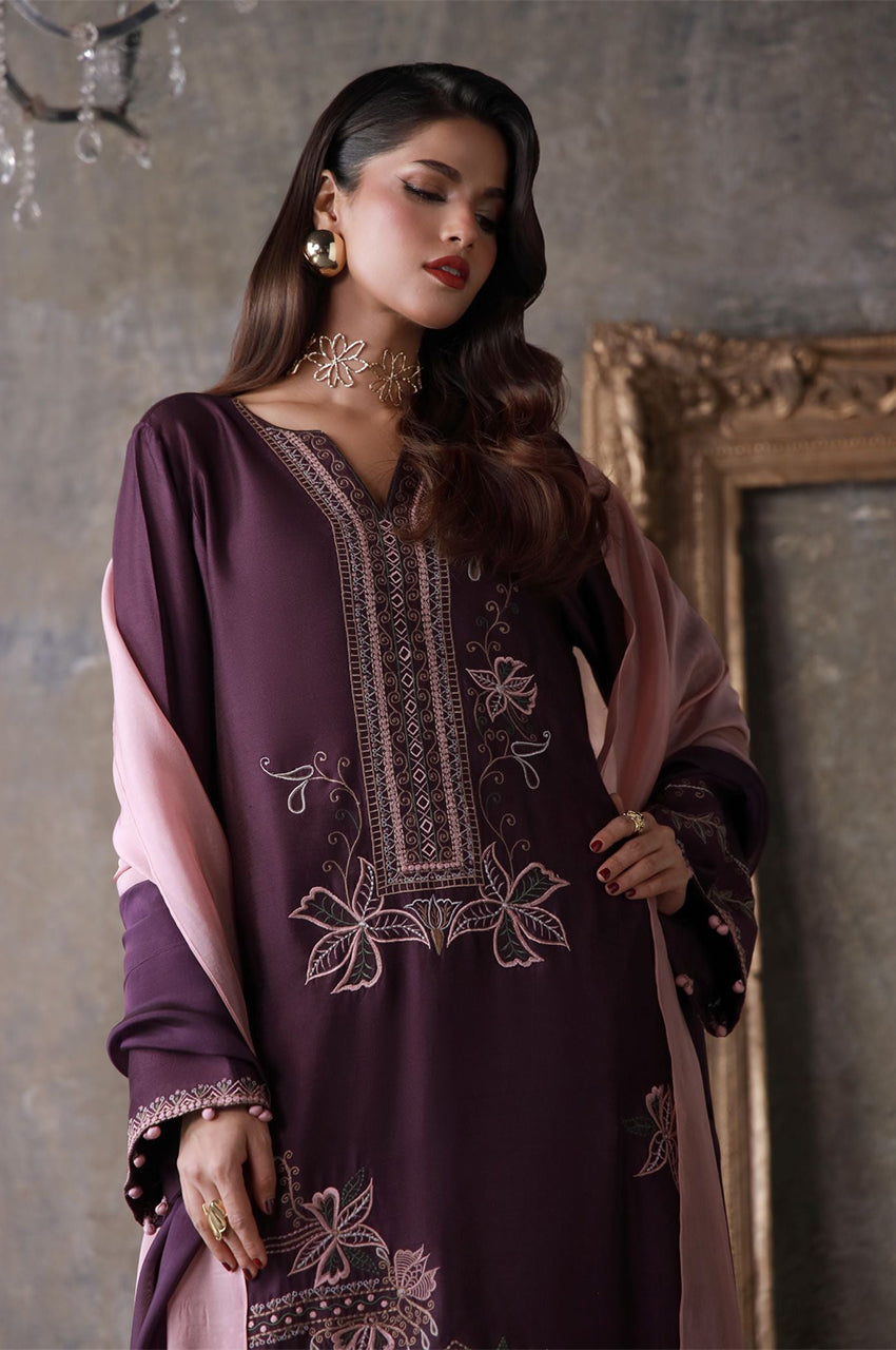 Liyaana From Nizka By Nida Rehan RTW Embroidered Butter Silk 2 Piece Suit Velora - Festive Collection