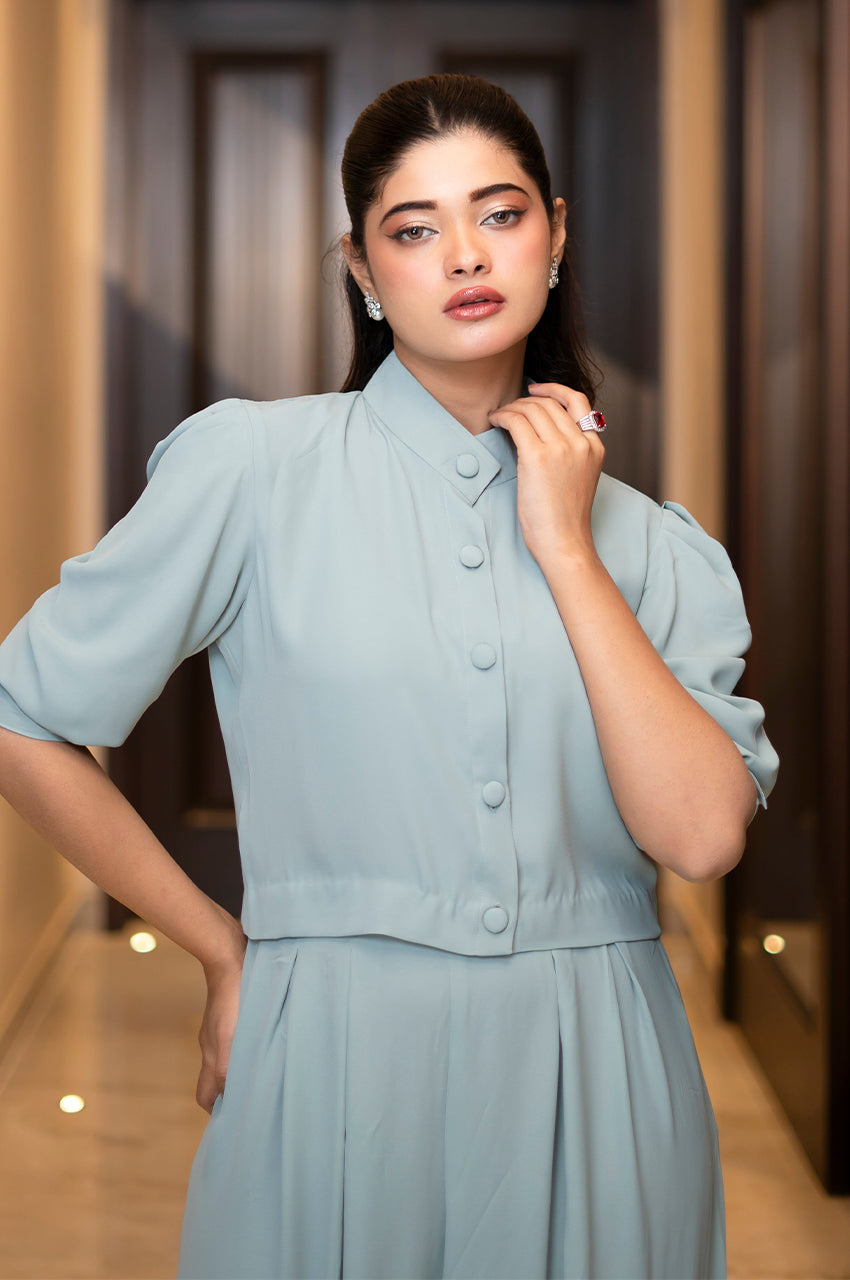 Liyaana From Nizka By Nida Rehan RTW Solids Butter Silk 2 Piece Suit Serene Chic - Casual Collection