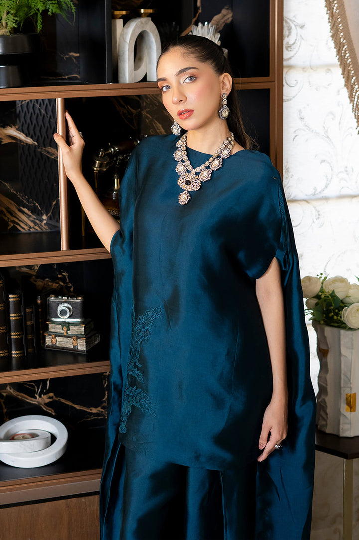 Liyaana From Nizka By Nida Rehan RTW Solids Silk 2 Piece Suit Tael Mjesty - Festive Collection