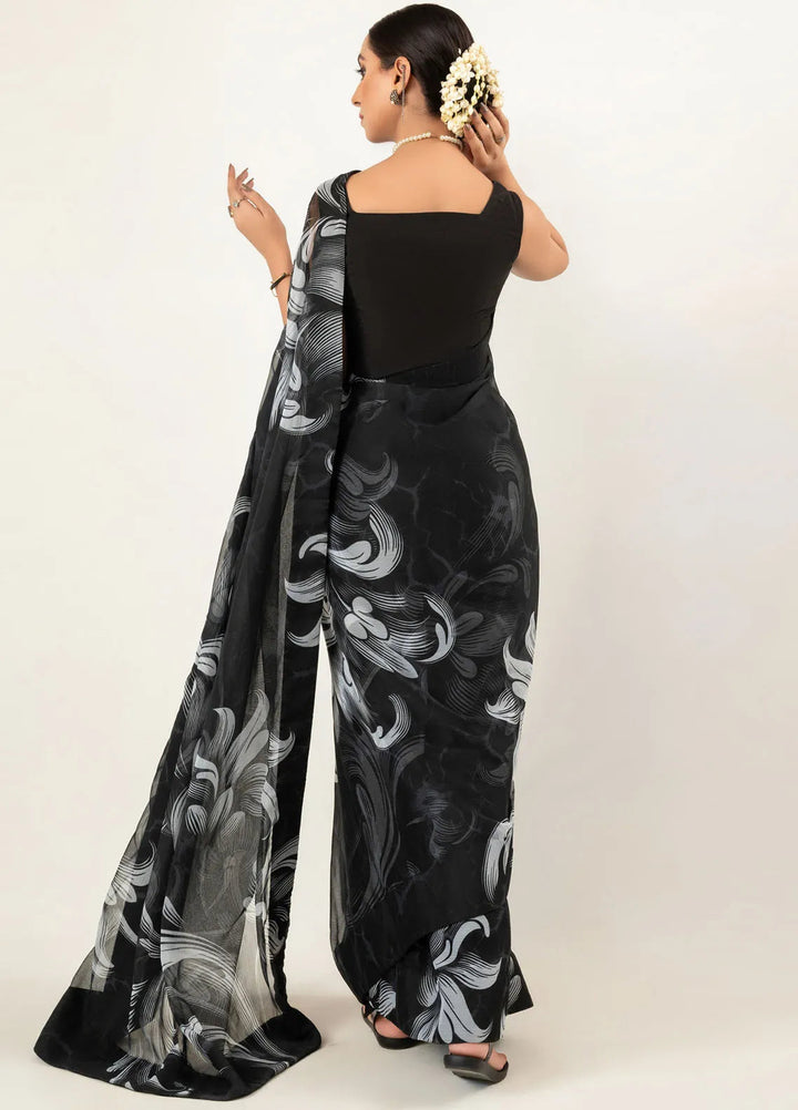 Imran Aftab Printed Chiffon Saree Unstitched Saree IASC-UF-01 - Festive Collection
