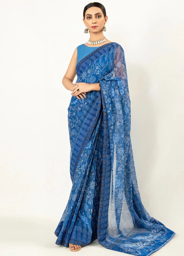 Imran Aftab Printed Chiffon Saree Unstitched Saree IASC-UF-05 - Festive Collection
