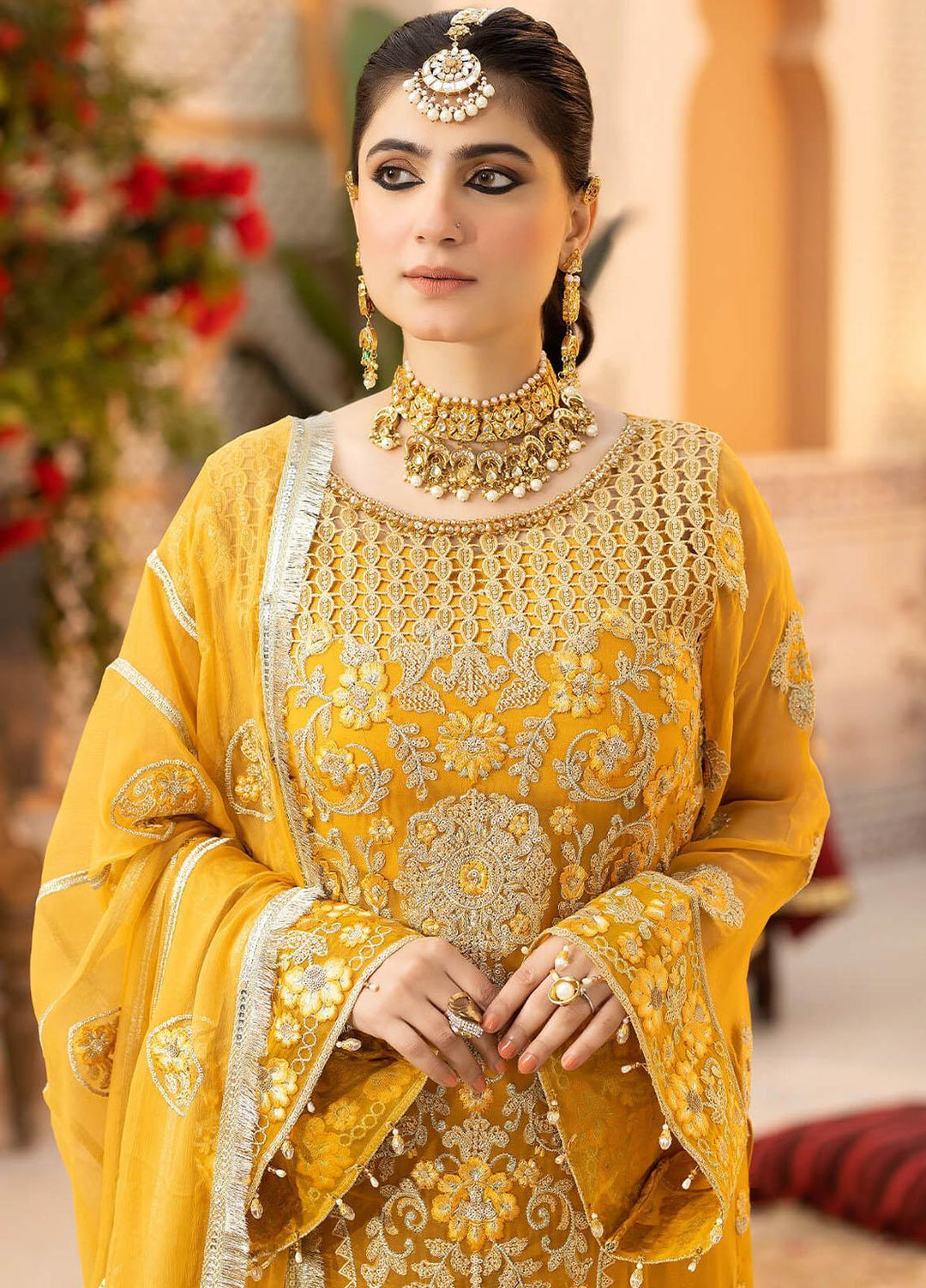Imrozia Premium Embroidered Chiffon Suits Unstitched 3 Piece IMP23FL L-266 Solaris - Luxury Collection