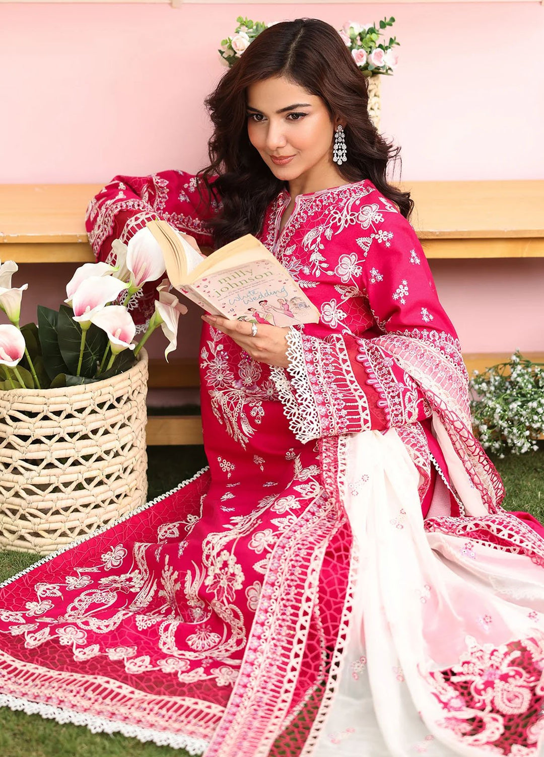 Imrozia Premium Pret Embroidered Lawn 3 Piece Suit SL-90 Basma